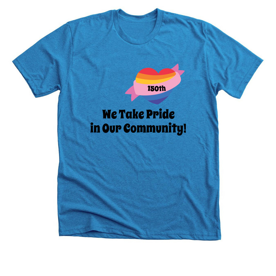 Community Cares, a Neon Blue Premium Unisex Tee