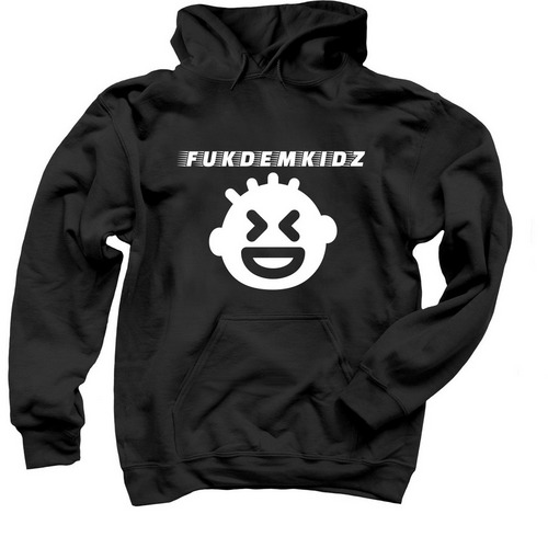 fukdemkidz, a Black Pullover Hoodie