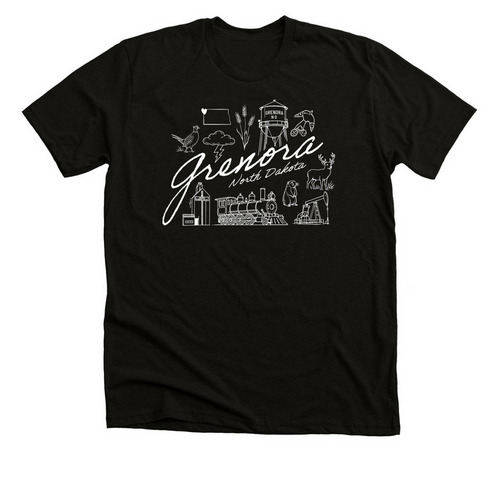 Grenora (White), a Black Heather Premium Unisex Tee