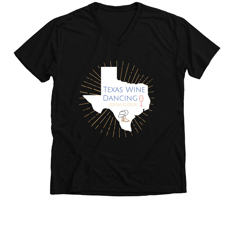 Texas Wine Dancing, a Solid Black Blend Premium V-Neck Tee