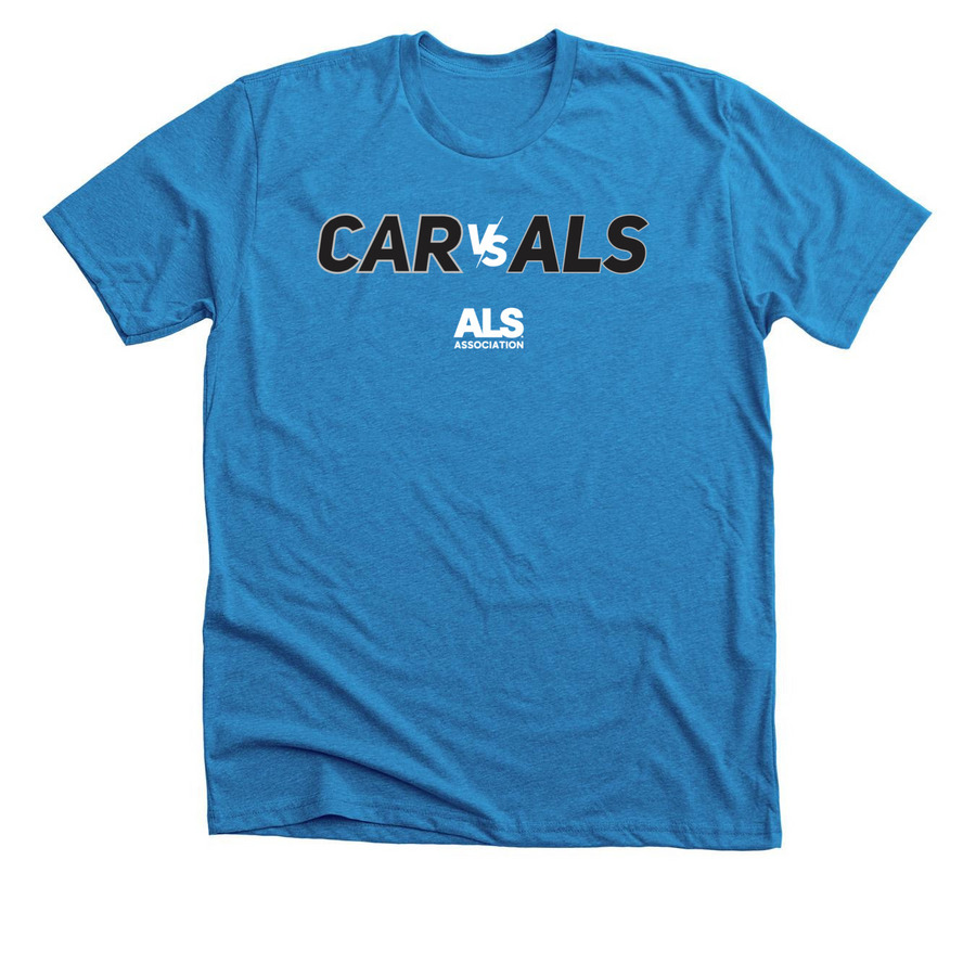 CAR vs ALS, a Neon Blue Premium Unisex Tee