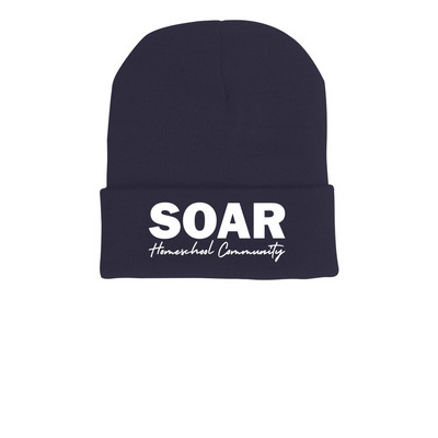 SOAR Beanie, a Navy Printed Cuffed Beanie