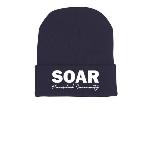 SOAR Beanie, a Navy Printed Cuffed Beanie