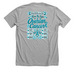 Know the Signs: Ovarian Cancer Awareness, a Athletic Heather Premium Unisex Tee (back-view)