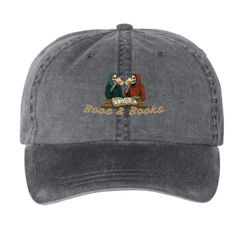 Reading Season, a Black Printed Pigment Dye Baseball Cap