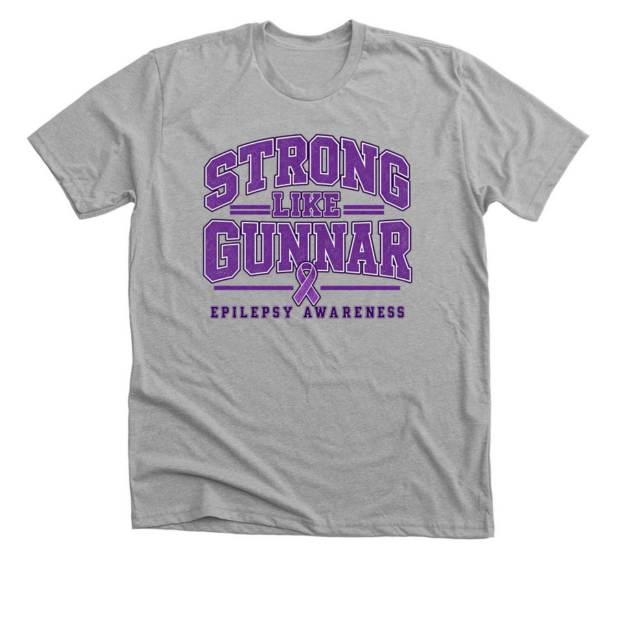 Strong Like Gunnar | Epilepsy Awareness&nbsp;, a Athletic Heather Premium Unisex Tee