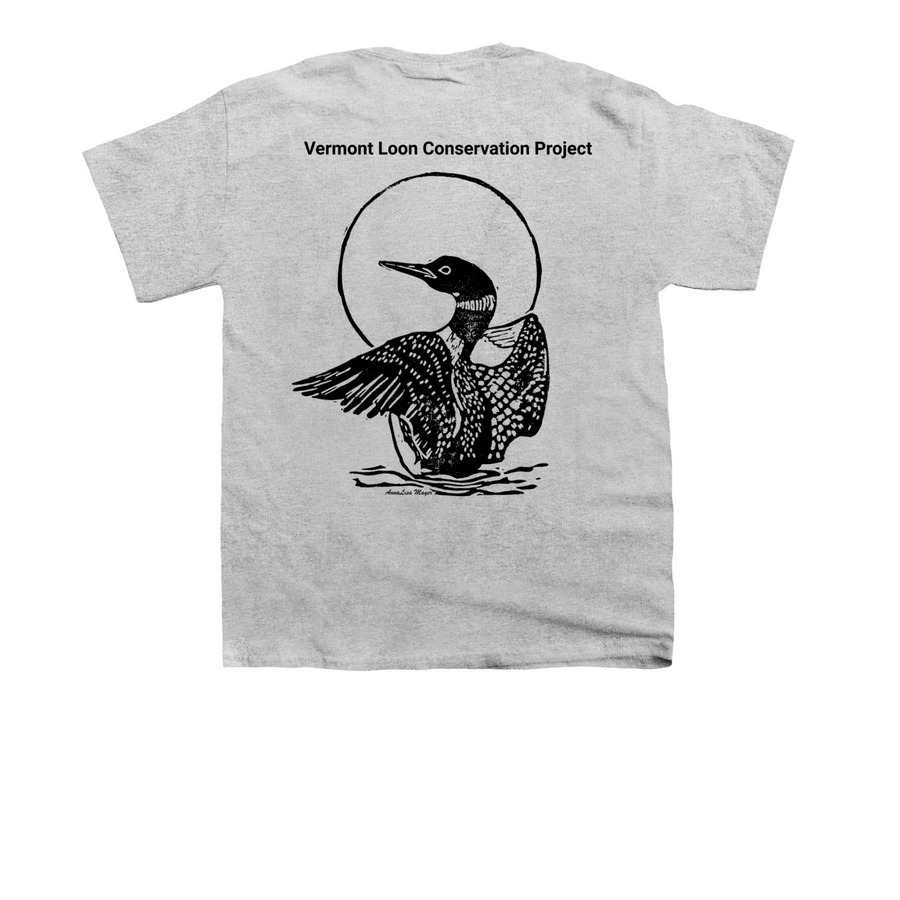 Vermont Loon Conservation Project, a Sport Grey Youth Unisex Tee (back-view)
