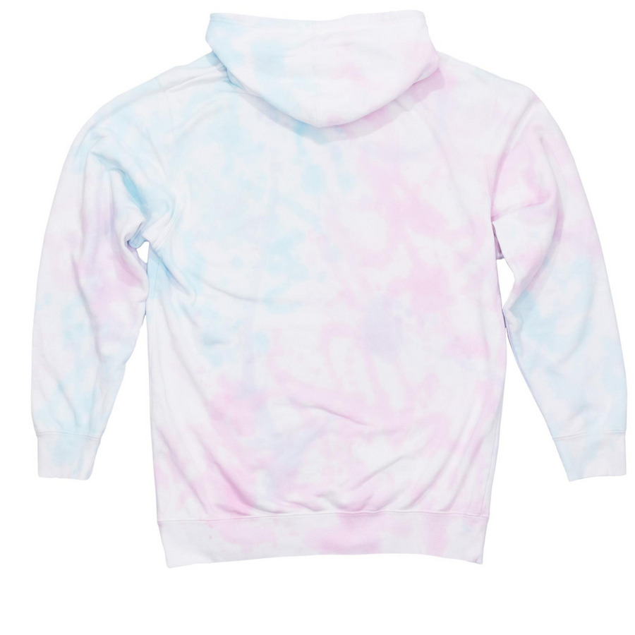 Tie-Dye Time, a Cotton Candy Tie Dye Pullover Hoodie (back-view)