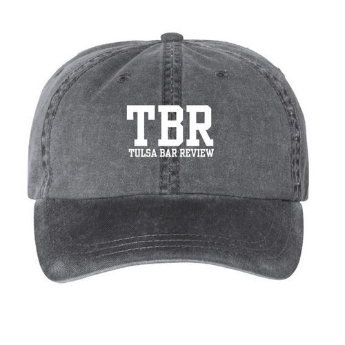 TBR Hats, a Black Printed Pigment Dye Baseball Cap