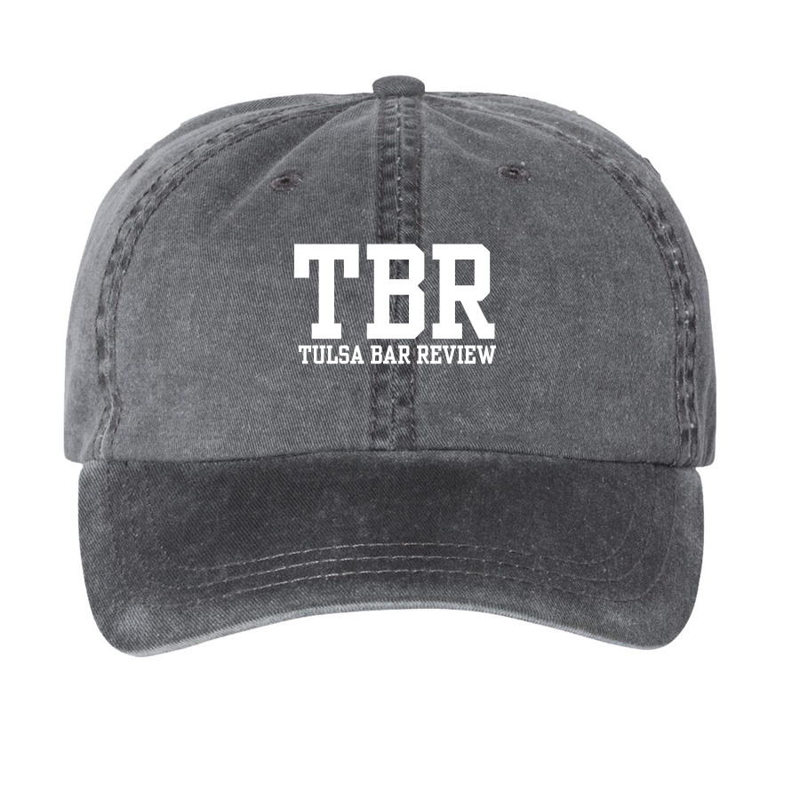 TBR Hats, a Black Printed Pigment Dye Baseball Cap