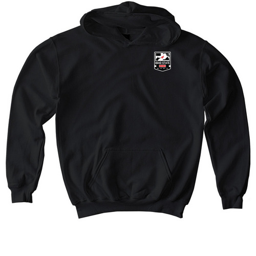 QSB Minis, a Black Softstyle Youth Pullover Hoodie