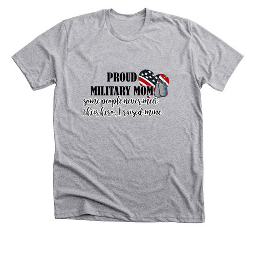 Proud Military Mom, a Athletic Heather Premium Unisex Tee