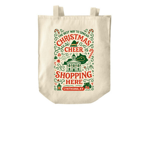 Christmas Cheer Tote, a Natural Over-the-Shoulder Shopping Tote Bag