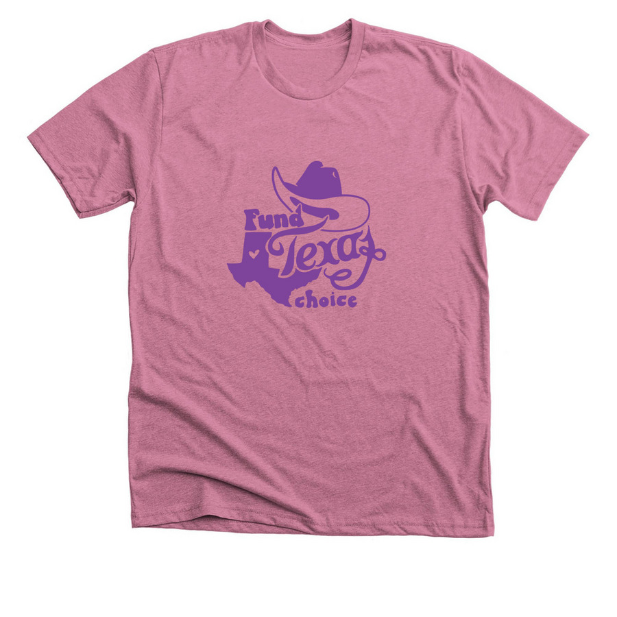 Fund Texas Choice Logo, a Heather Mauve Premium Unisex Tee