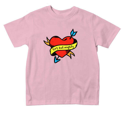 tiny but mighty (toddler), a Pink Toddler Tee