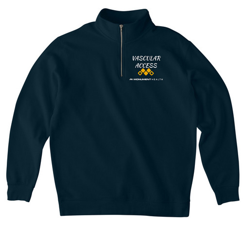 Vascular Access- Quarter Zip, a Classic Navy Midweight Quarter Zip Pullover