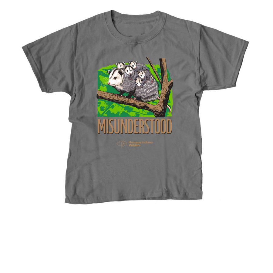The Misunderstood Marsupial, a Charcoal Youth Unisex Tee