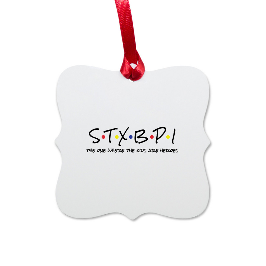 STXBP1 Friends, a White Aluminum Square Ornament