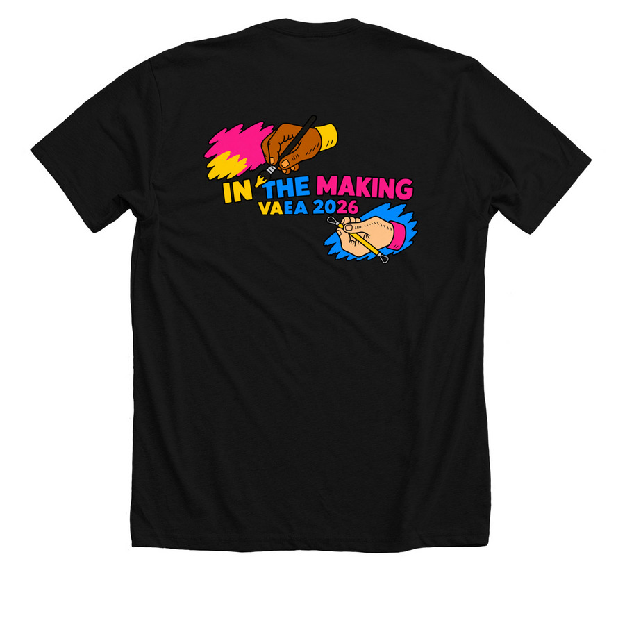 VA Art Ed Association 26, a Solid Black Blend Premium Unisex Tee (back-view)