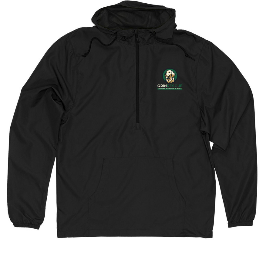 New Logo Series, a Black Quarter-Zip Windbreaker