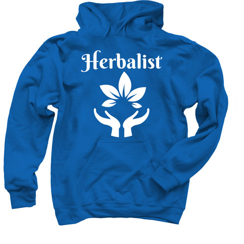 HERBALIST HOODIE, a Royal Blue Pullover Hoodie