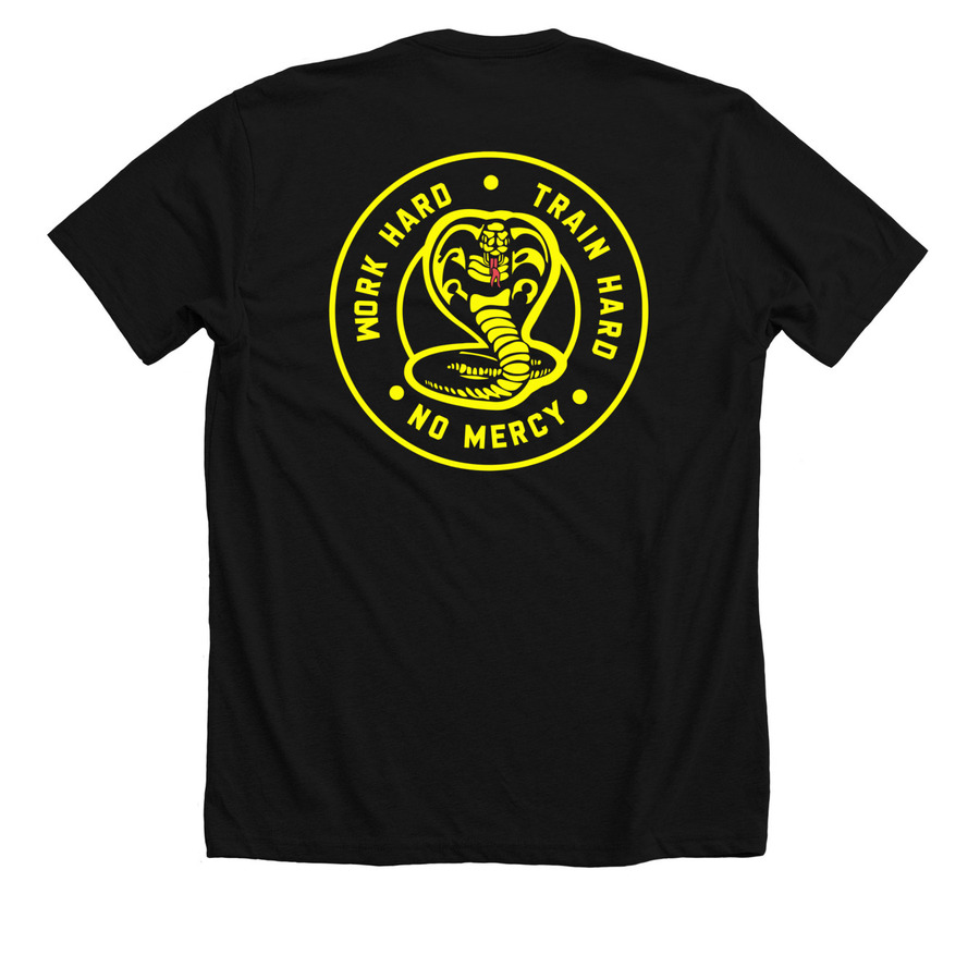 VIP NEURO DOJO, a Solid Black Blend Premium Unisex Tee (back-view)