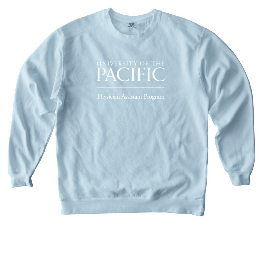 White UOP Logo.&nbsp;&nbsp;, a Chambray Comfort Colors Crewneck Sweatshirt