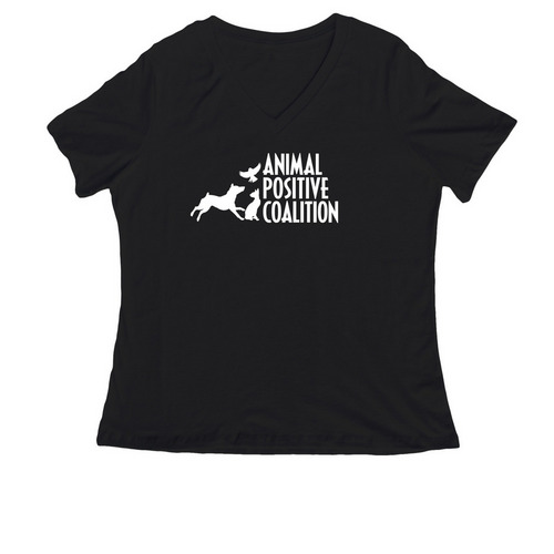 APC Shirts Logo Front/Back, a Black Women's Relaxed V-Neck Tee