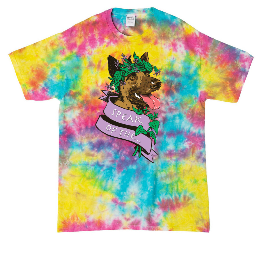 Speak of the Devil Weed Queen, a Jeweltone Colorburst Crystal Tie Dye Tee