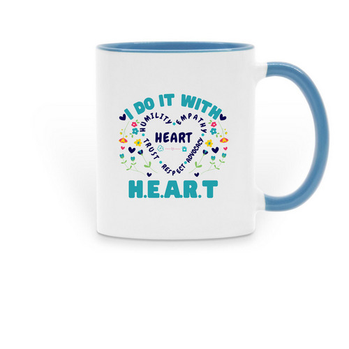 Do It With HEART, a Light Blue Two-Tone Ceramic Mug