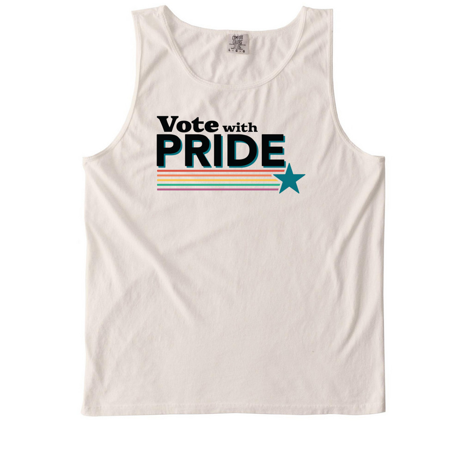 Vote with Pride (Light), a Ivory Comfort Colors Tank Top