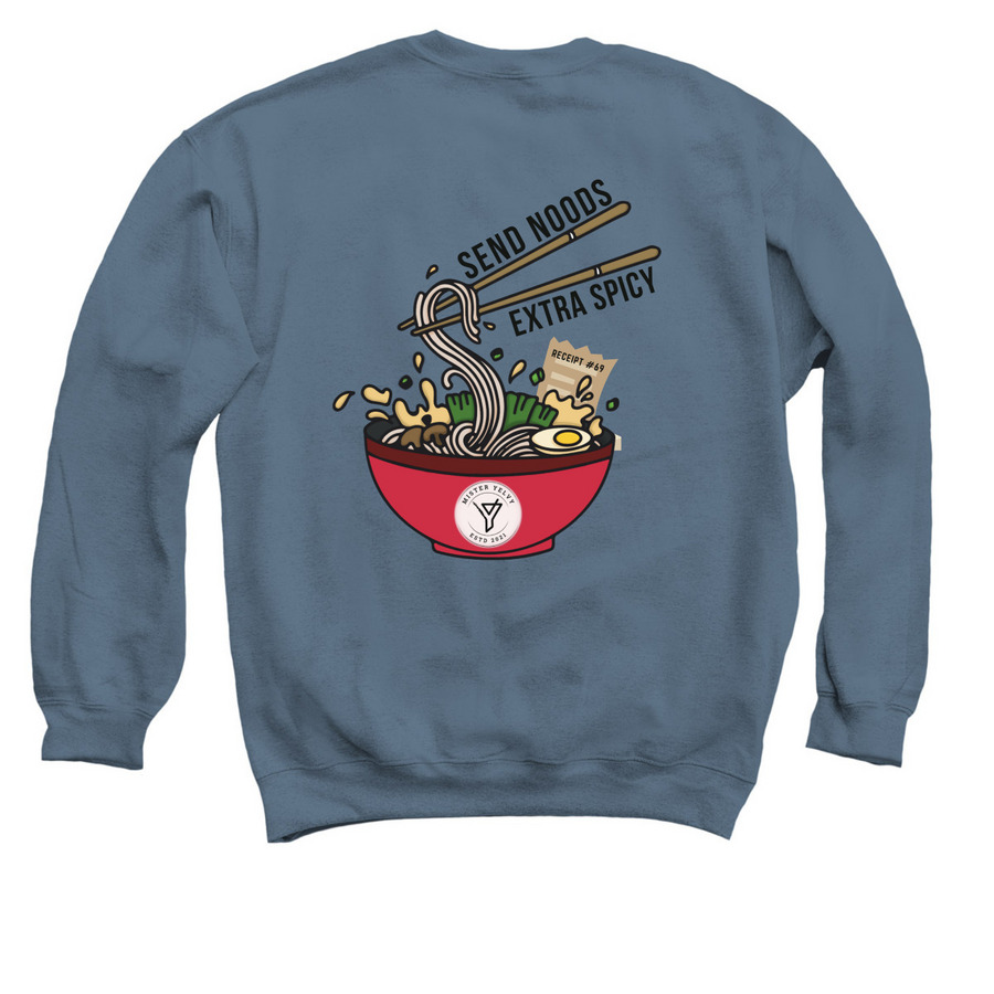 *LIMITED EDITION* Ramen Collection?, a Indigo Crewneck Sweatshirt (back-view)
