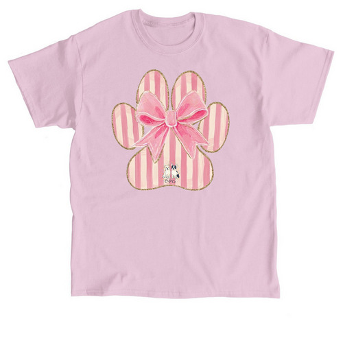 Preppy Paw + Bow, a Light Pink Classic Unisex Tee