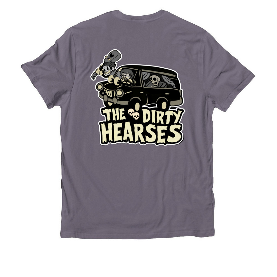 Dirty Hearse Merch, a Cosmic Purple Allmade Organic Cotton Unisex Tee (back-view)