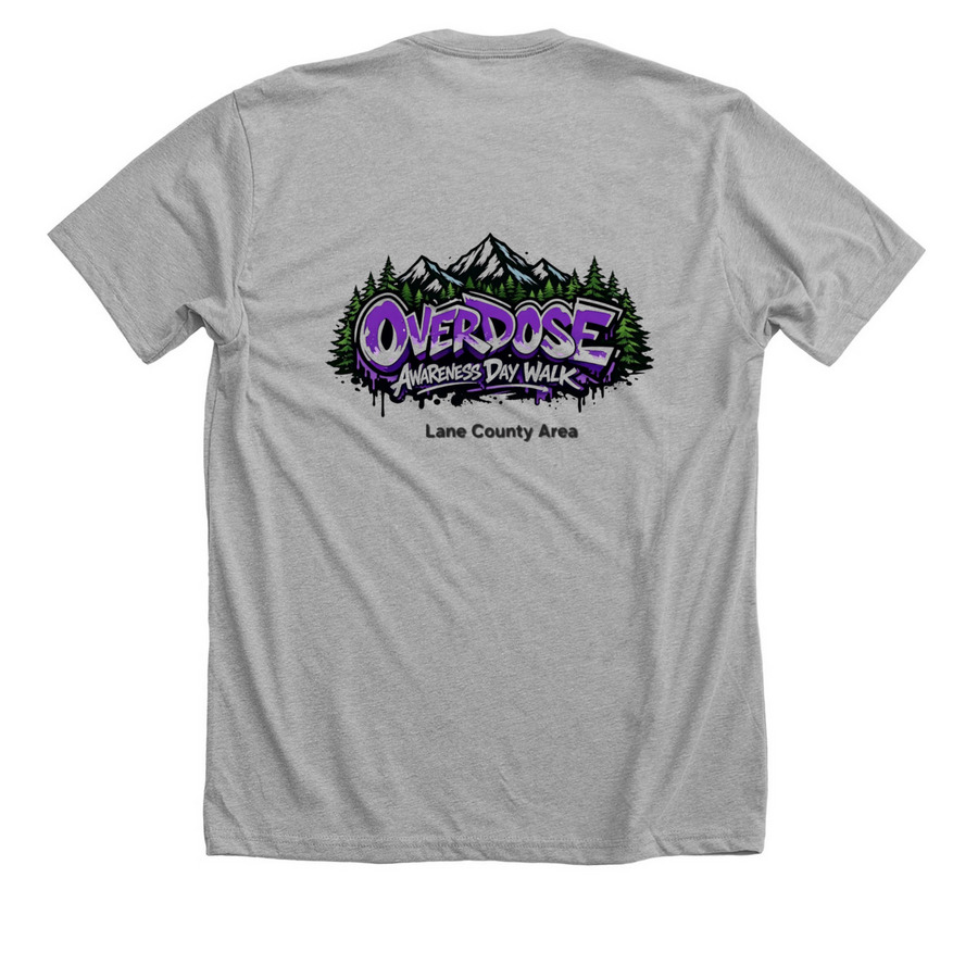 Overdose Awareness Day Walk, a Athletic Heather Premium Unisex Tee (back-view)