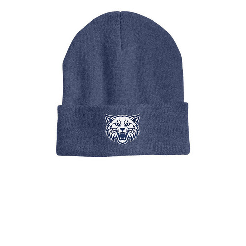 Wildcat Beanie, a Heather Navy Printed Cuffed Beanie