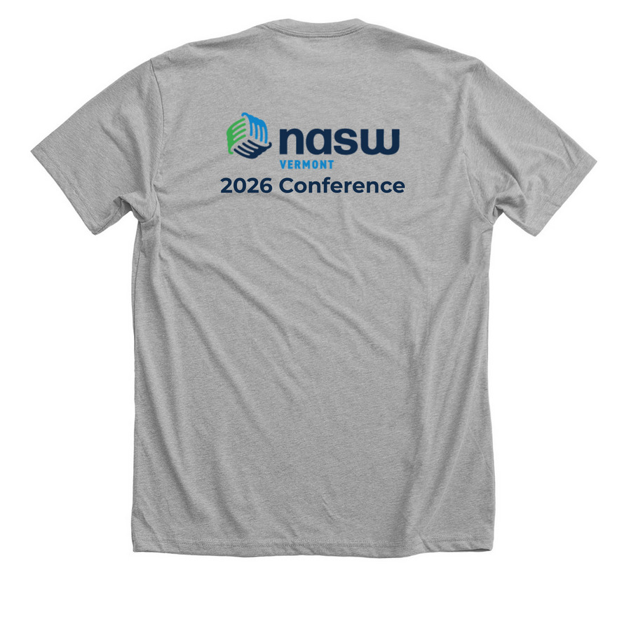 NASW VT 2026 Conference, a Athletic Heather Premium Unisex Tee (back-view)