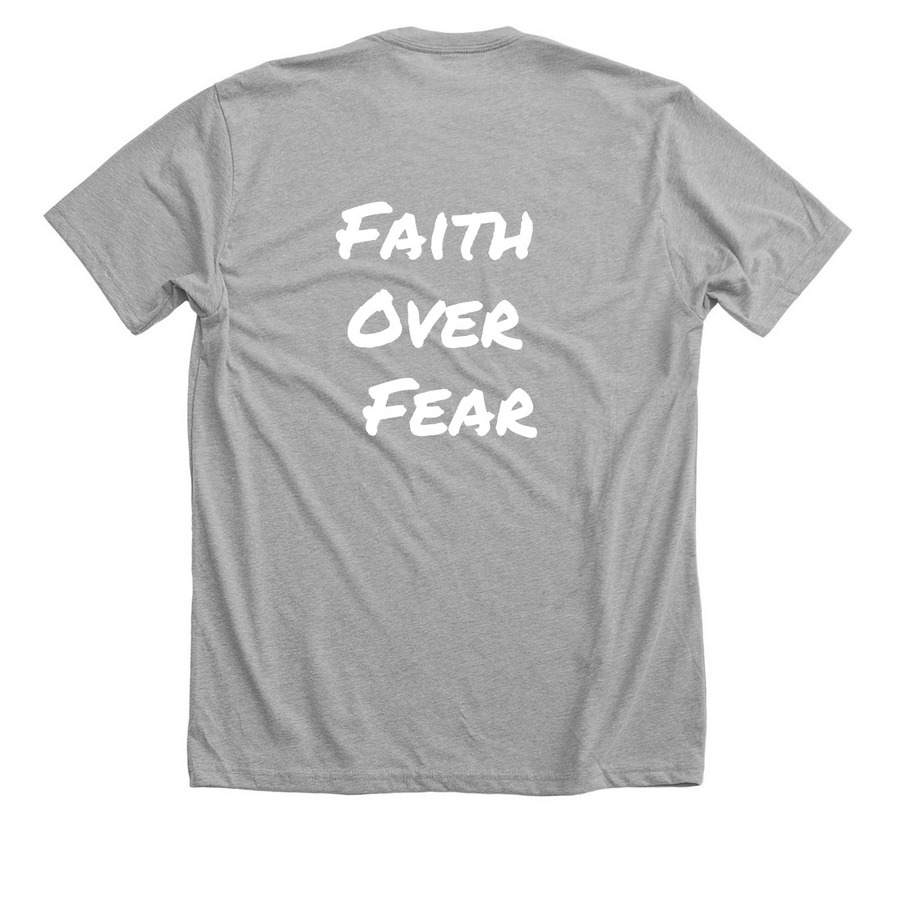 Faith Over Fear Summer Apparel&nbsp;, a Athletic Heather Premium Unisex Tee (back-view)