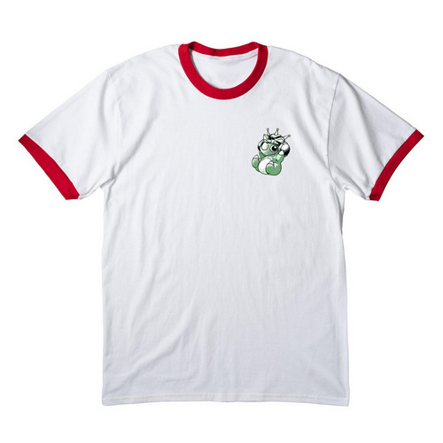 Camiseta Sustituto Vintage, a White/ Red Cotton Ringer Tee
