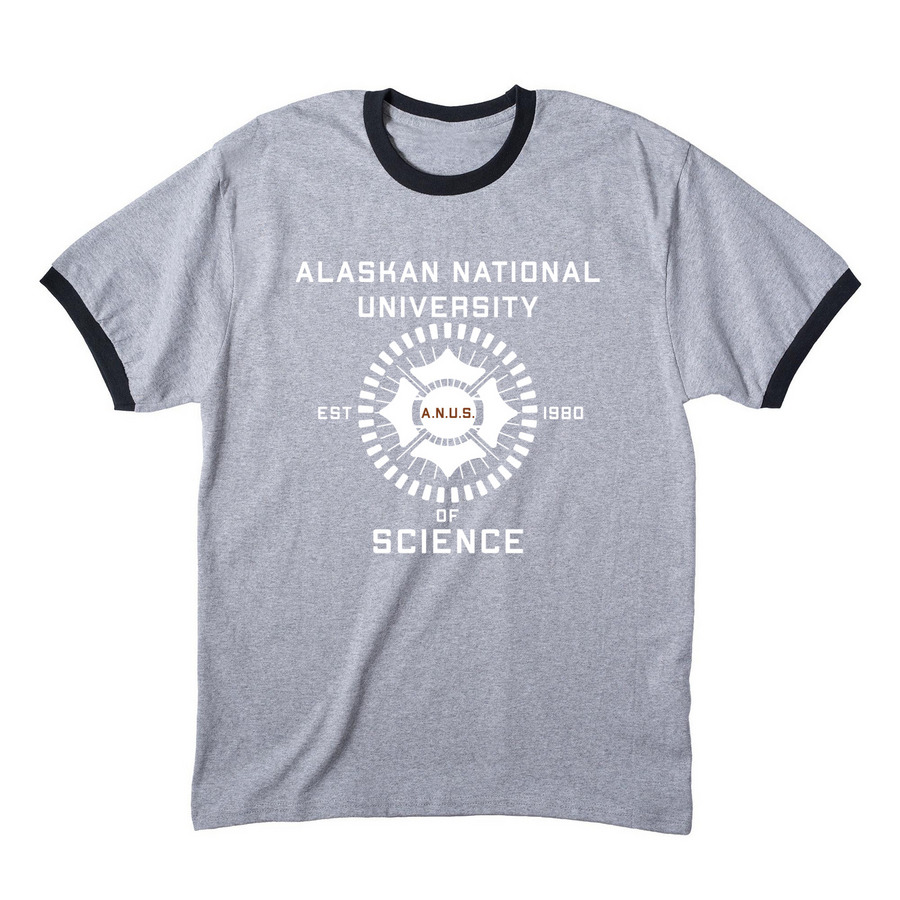 Alaskan National University of Science, a Athletic Heather/ Jet Black Cotton Ringer Tee