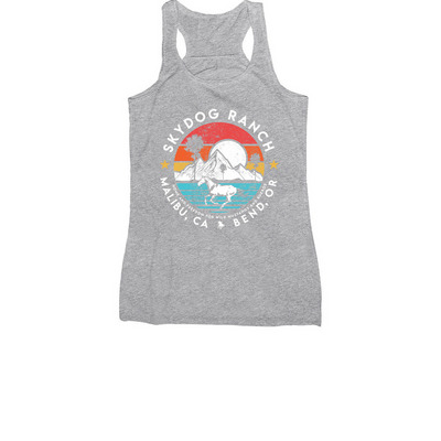 Skydog Sanctuary Sunset Run Design, a Athletic Heather Women's Racerback