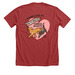 "I found love at Defenders" tee, a Heather Canvas Red Premium Unisex Tee (back-view)