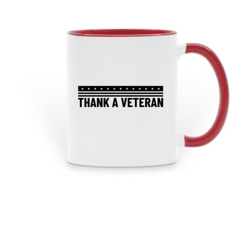 Thank A Veteran - Coffee Mug Collection, a Red Two-Tone Ceramic Mug