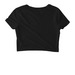 Purple Lettering Retro, a Black Women's Fitted Cropped Tee (back-view)