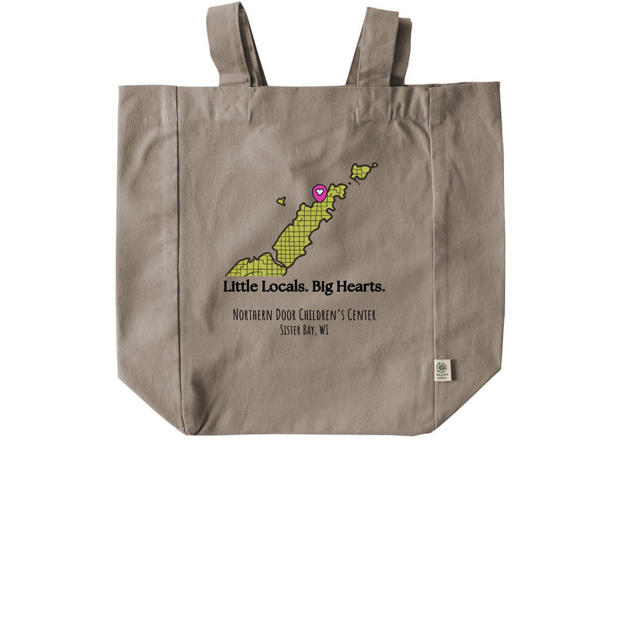 Little Locals. Big Hearts. Tote, a Pumice Recycled Cotton Tote Bag