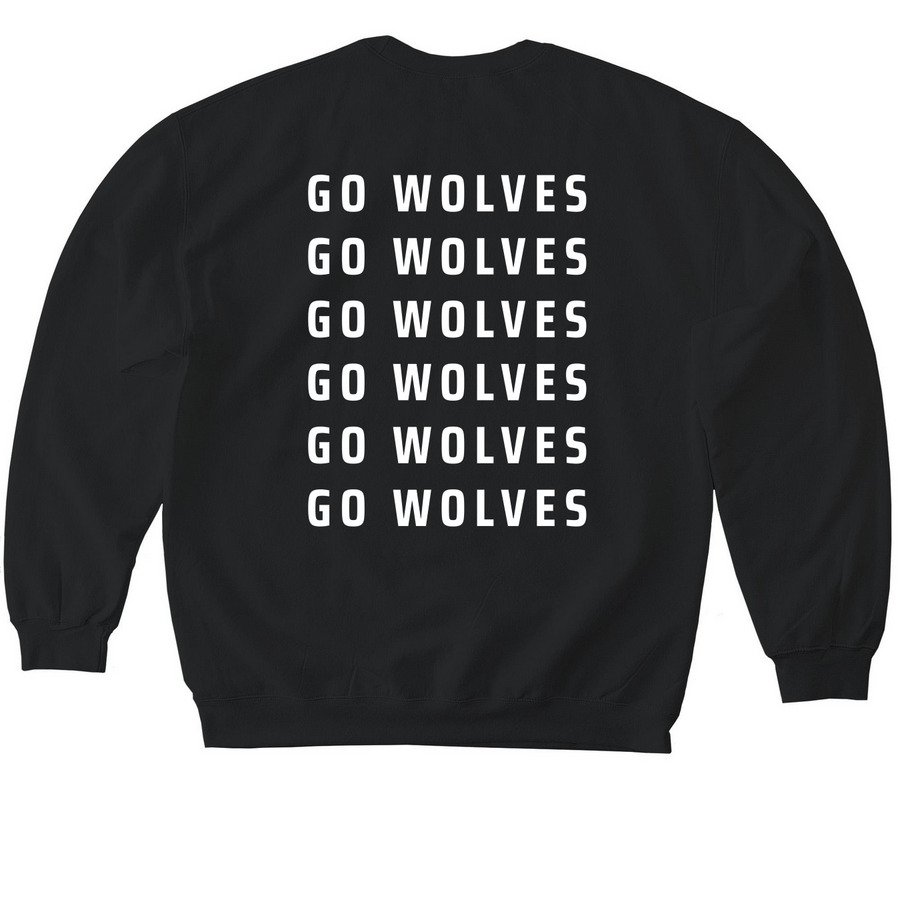 Dance Family/Go Wolves, a Black Softstyle Crewneck Sweatshirt (back-view)