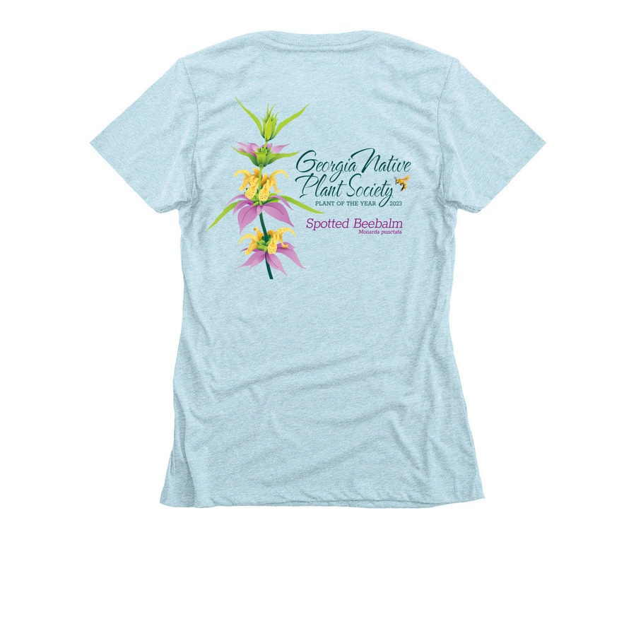 Spotted Beebalm 2023 Plant of the Year w Logo, a Ice Blue Women's Slim Fit Tee (back-view)
