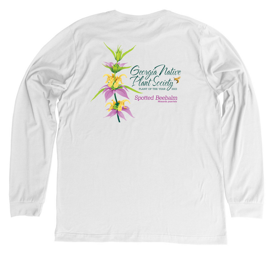 Spotted Beebalm 2023 Plant of the Year w Logo, a Solid White Blend Premium Long Sleeve Tee (back-view)