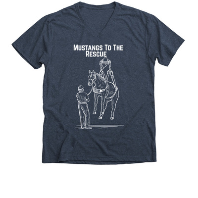 I Support Animal Rescue, a Heather Navy Premium V-Neck Tee