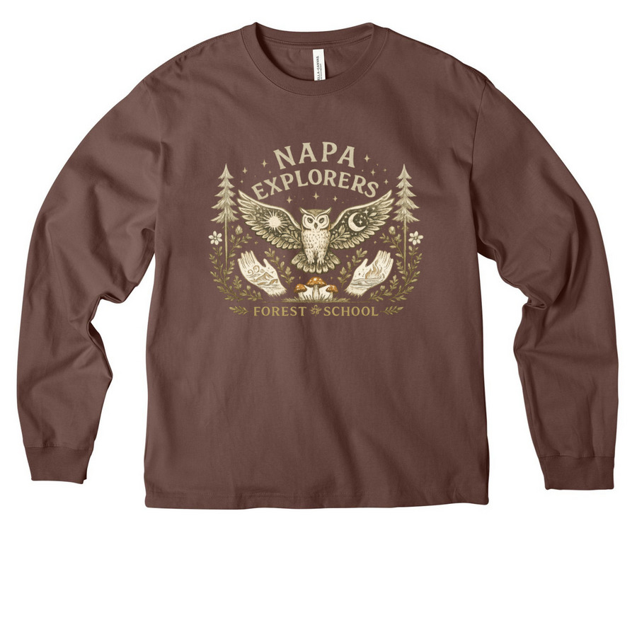 Forest School Merch, a Cocoa Unisex Heavyweight Long Sleeve Tee